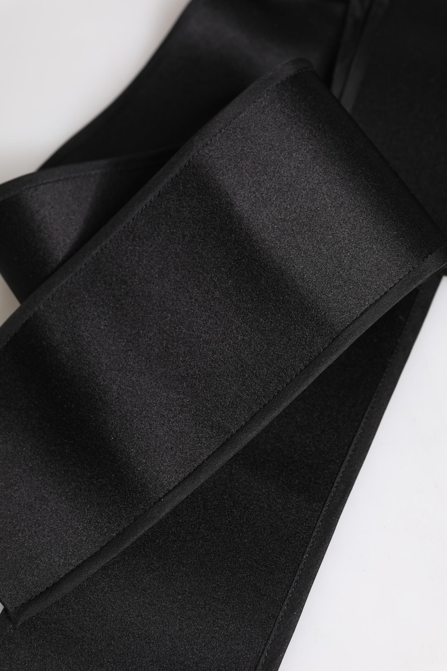 Black Satin Wide Waist Belt