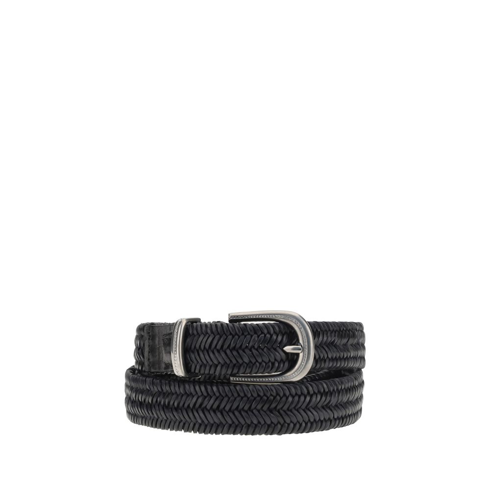 Braided stretch leather Belt