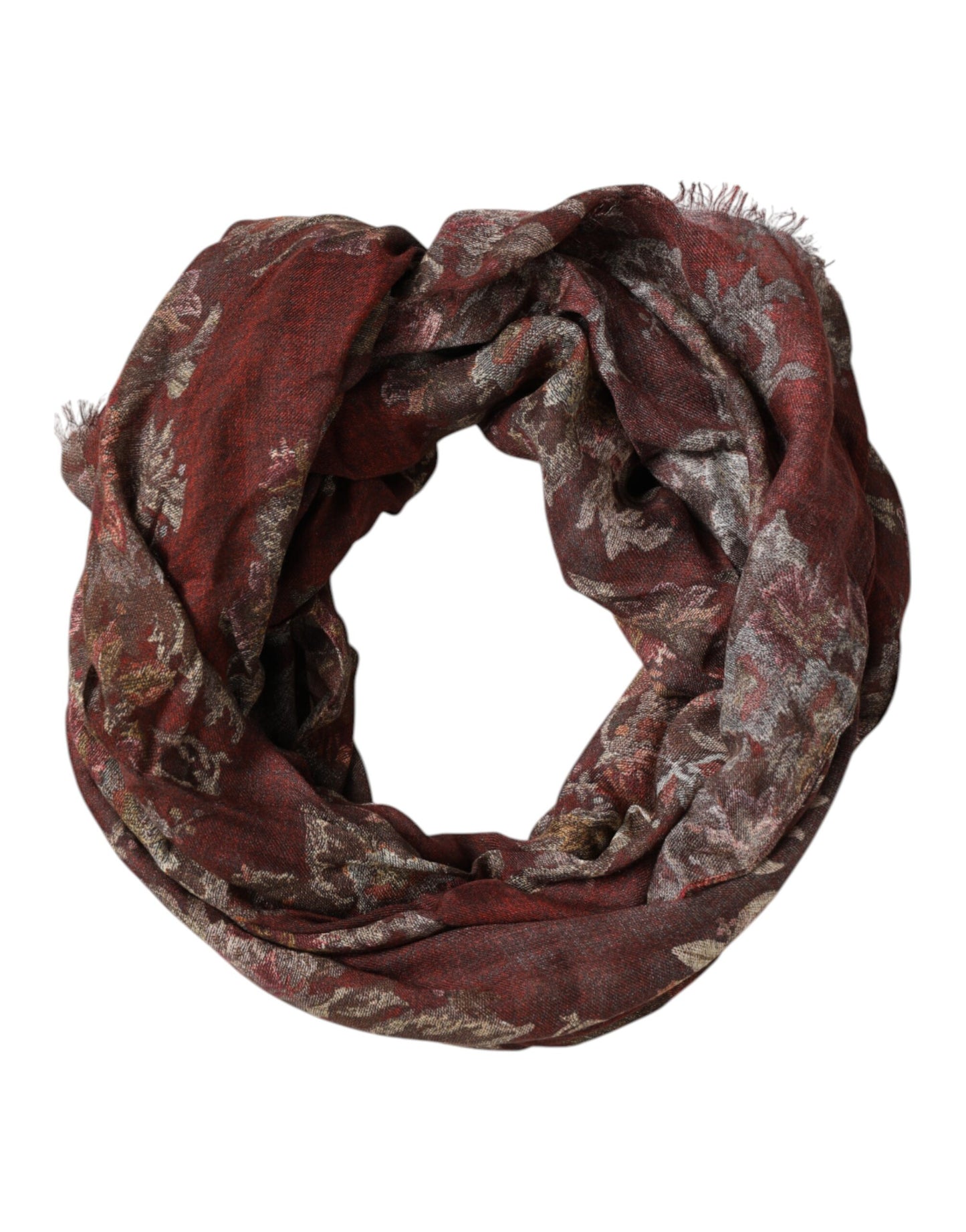 Maroon Floral Neck Warmer Foulard Scarf