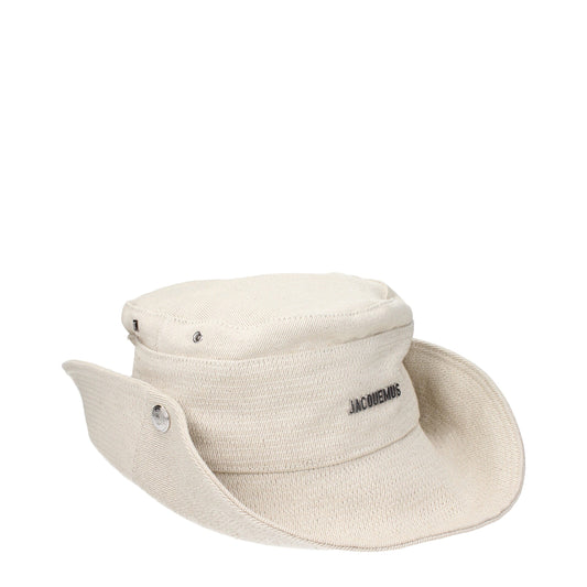Beige Linen Bucket Hats